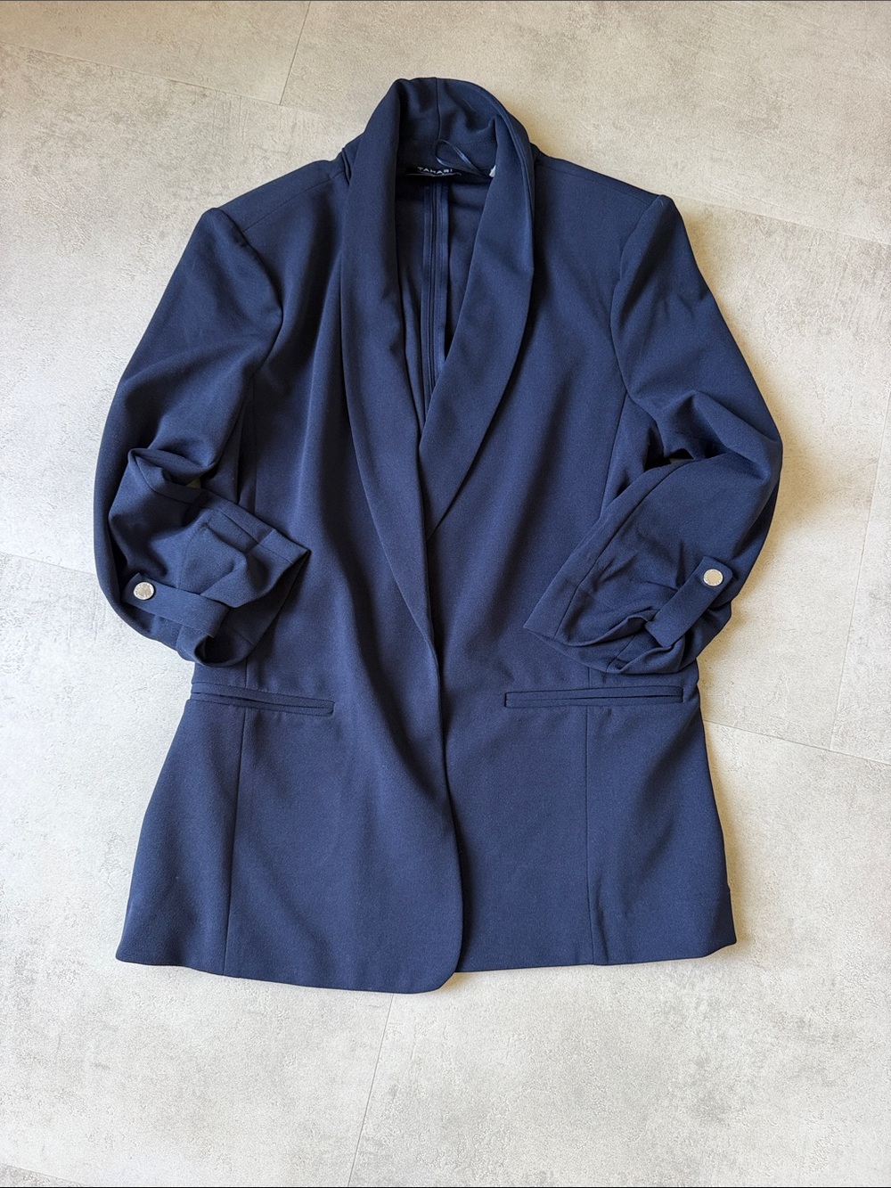 Elie Tahari Navy Shawl-Collar Blazer